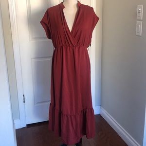 Rust red midi dress by ZARA
